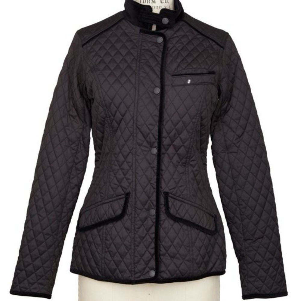 Barbour Gold Label Women’s Quilted Jacket with Velvet Trim Size US 6
